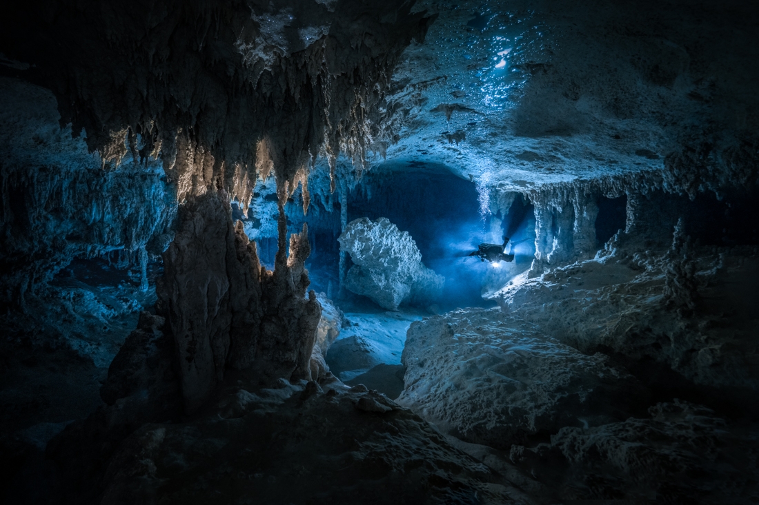 Landscape of flooded caves