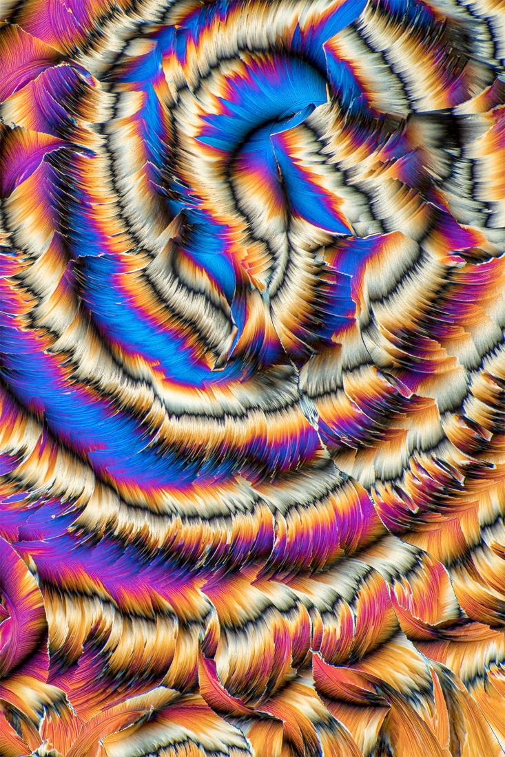 Microcrystals in polarised light.
