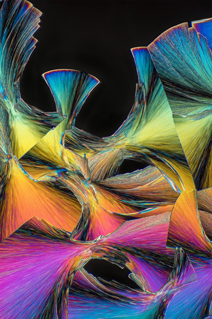 Microcrystals in polarised light.