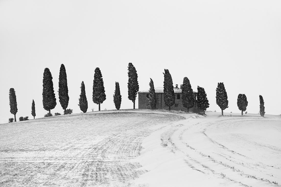 Snowfall in Tuscany