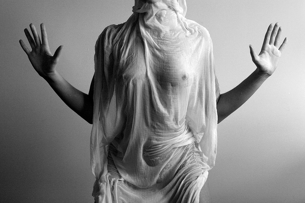 Girl in a wet robe