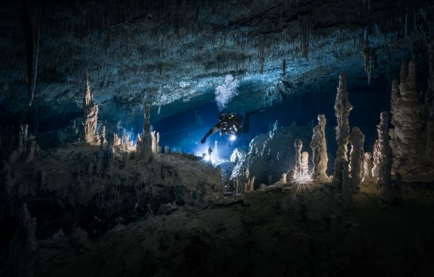 Landscape of flooded caves
