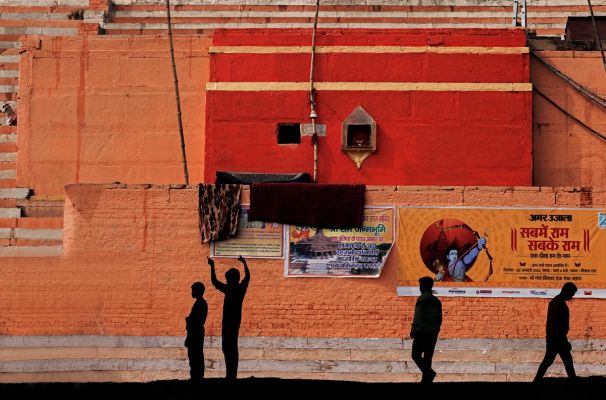 Silhouettes Along the Ganges