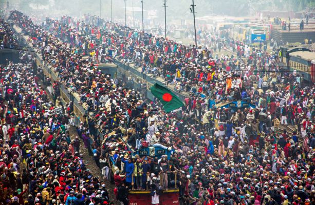 Massive gathering on a local Train